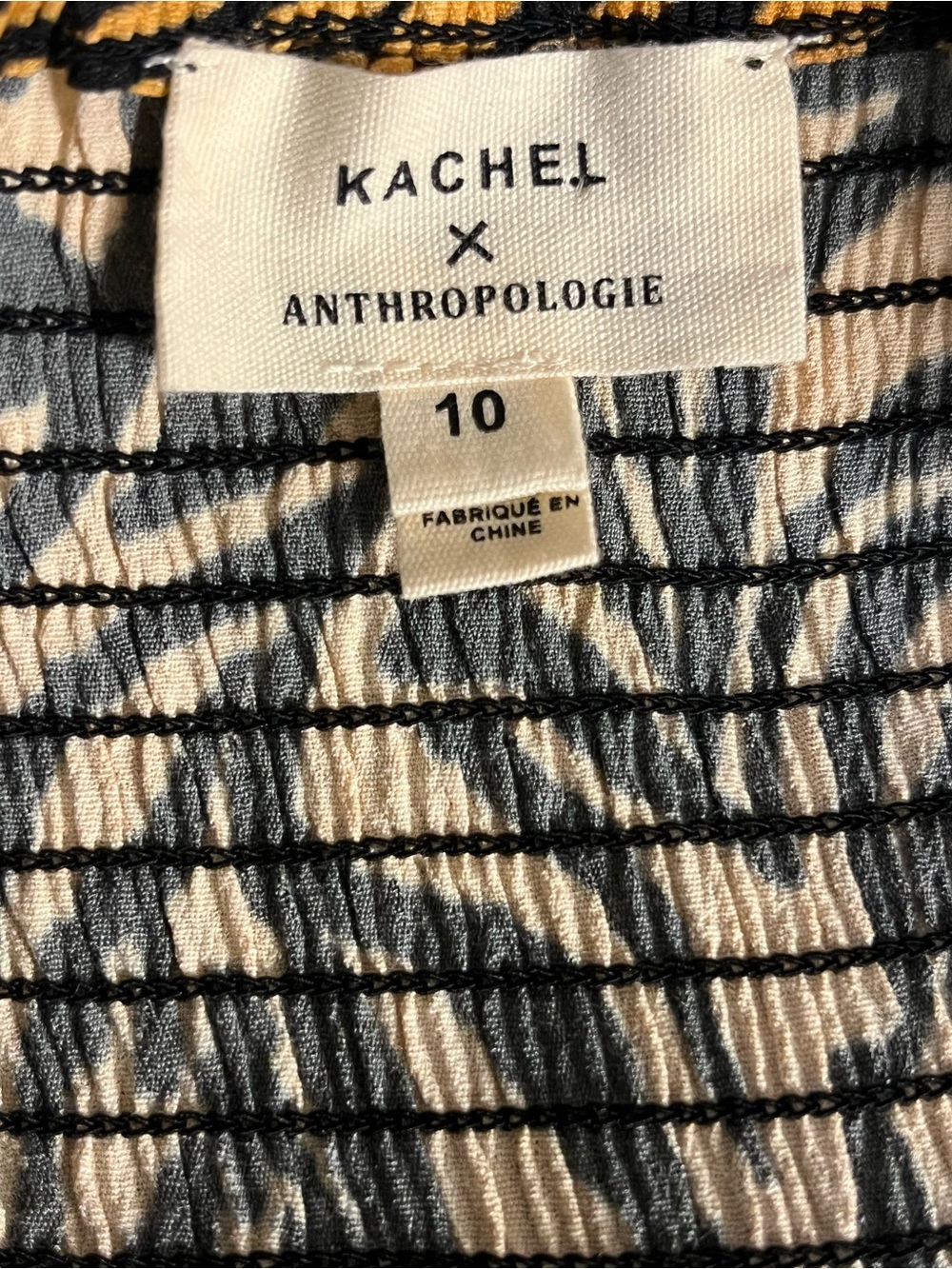 Kachel x Anthropologie Tiger-Striped Jumpsuit Wide Leg Smocked Animal Artsy 10 - Picture 10 of 12